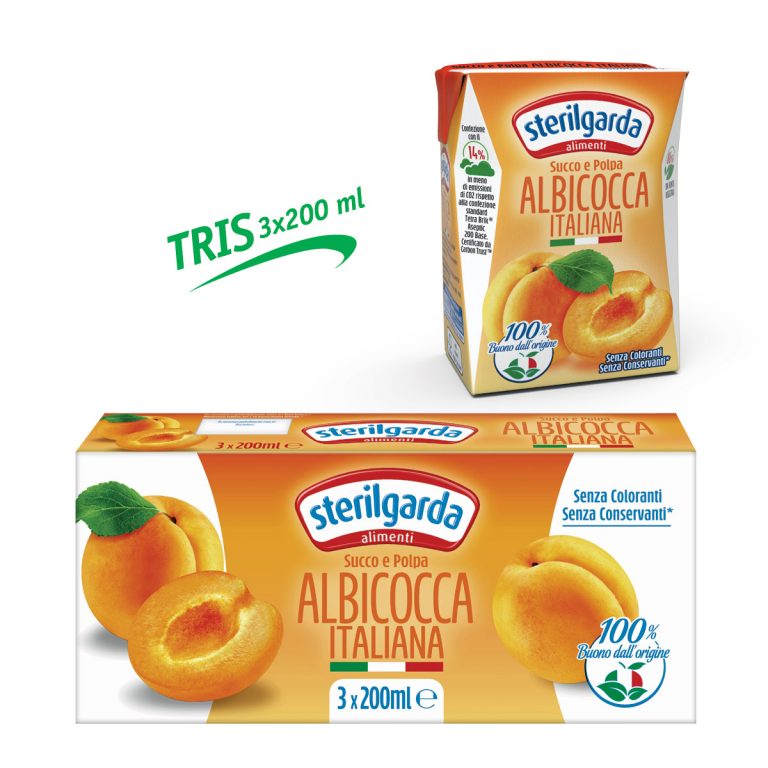 Succo e Polpa di Albicocca Sterilgarda 3 x 200 ml