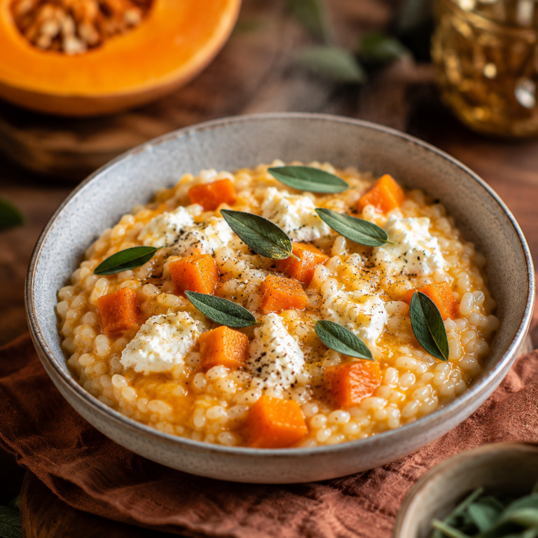 Risotto alla zucca con Strakì e salvia